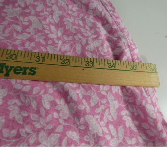 Aria Collection Cotton Nightgown 2X Pink White Flowers Plus Size Short Sleeves - Picture 6 of 7